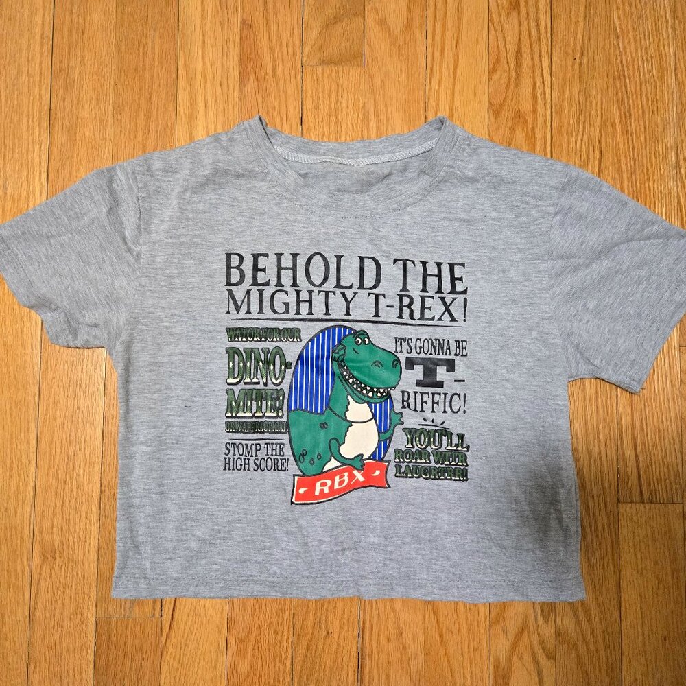 Tshirt Pulse Behold the mighty T-Rex cropped short sleeve t-shirt